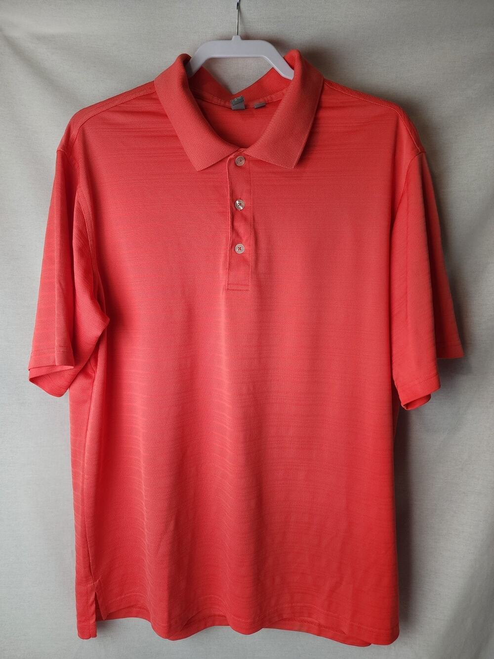 Ashworth Men's XL Performance Golf Polo Shirt Salmon Coral Embroidered Logo